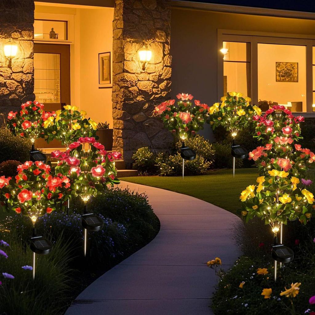 Waterproof Solar Azalea Garden Decor with Always-on & Flashing Modes