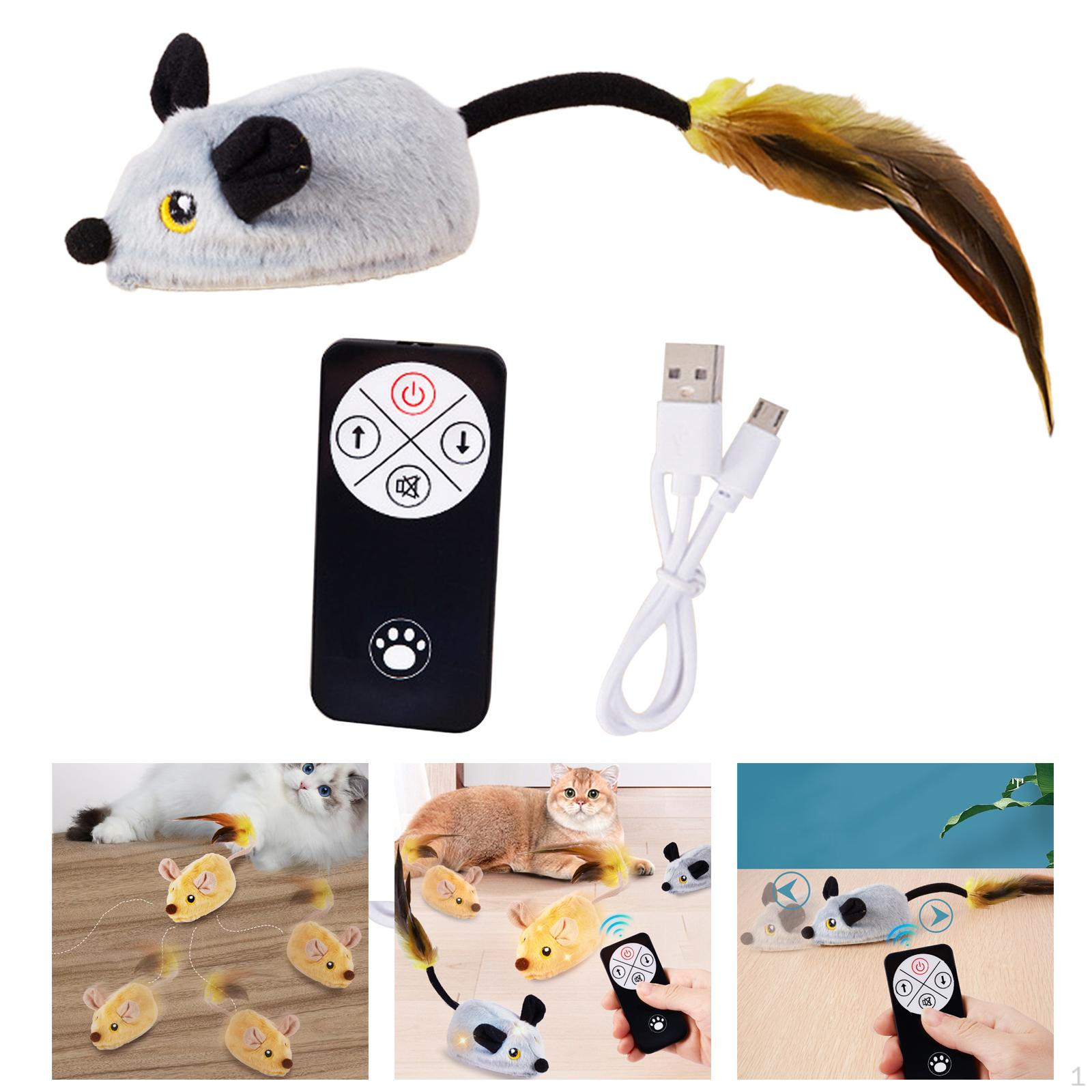 

Интерактивная игрушка для упражнений для кошек, мягкая игрушка для домашних животных, перезаряжаемая с голосом, стимулирующая для использования в помещении серый