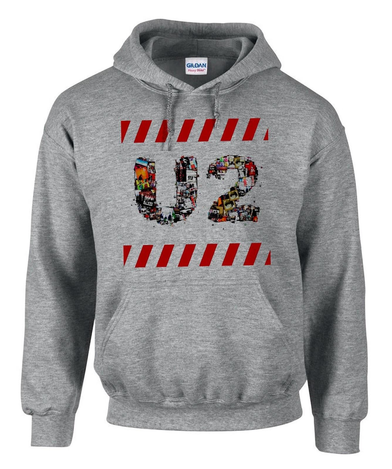 U2 Rockband Rock Music Grau Hoodies Kapuzenpullover -3535 -Grau XS