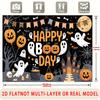 Party Backdrop Halloween Castle Flat Spooky Pumpkin Ghosts Witches Parties Birthdays Event Photo Background Front Door Decor