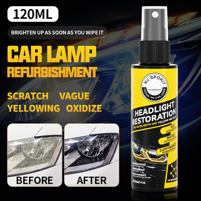 Autolichtreiniger Auffrischer 120ml Auto Scheinwerfer Beschichtungsspray Flüssigkeit UV-beständig Lang anhaltend Scheinwerfer Beschichtungsspray Für Auto