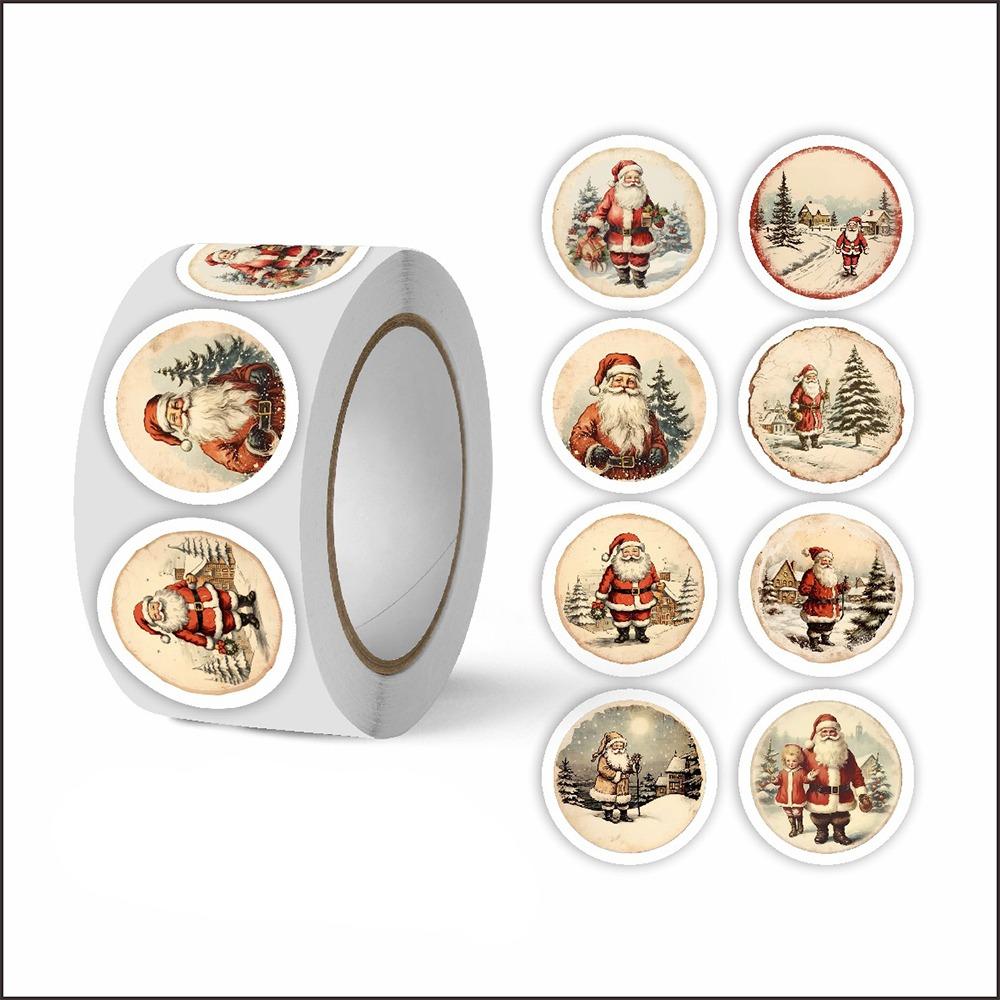 

250 шт. Сделай сам Крафт Рождественские наклейки в рулоне Наклейки-пломбы для рождественской елки для приглашений и открыток C