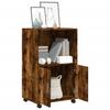 VidaXL Rolling Cabinet Smoked Oak 55x40x91 Cm Engineered Wood, Filing Cabinet, Storage Cabinet for Home, File Cabinet 853186