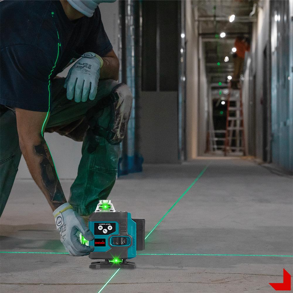 16 rader lasernivå grön linje 4D självnivellerande 360 ​​horisontell vertikal Li-ion batteri Fjärrkontroll Super kraftfull lasernivå