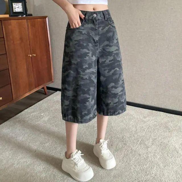 American Camouflage Plus Size Seven-Point Women s Summer Jeans M