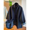Korean Women's Plaid Stand Collar Windbreaker Jacket, Spring/Autumn 2025, Loose Mid-Length Coat
