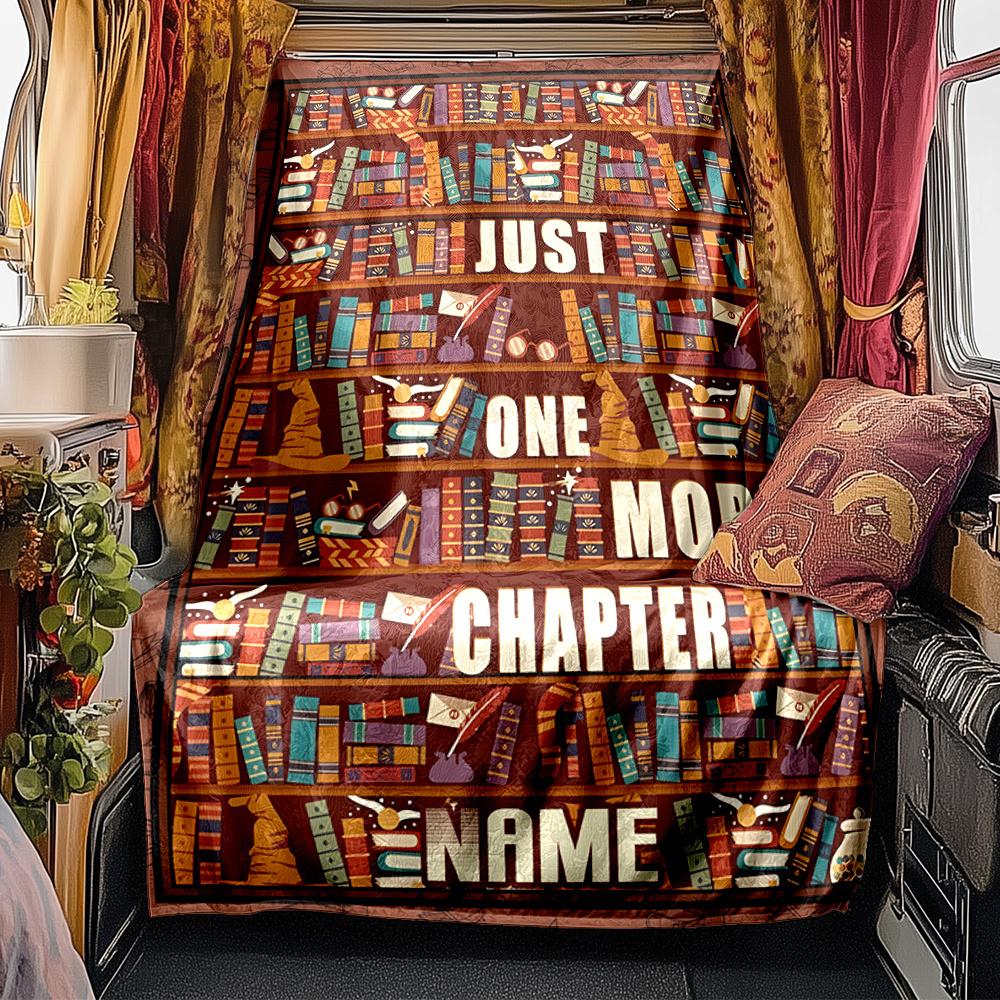 Bookshelf Adventure Just One More Chapter Blanketcustomizable With Your Namecomfortable And Stylish Perfect For Travel Beds Chairs Offices Sofas
