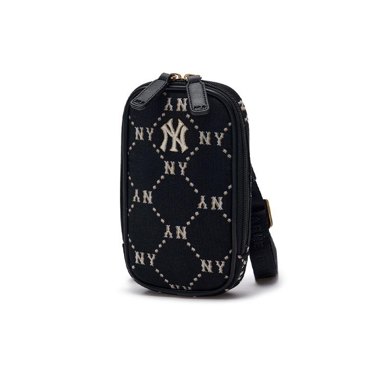New MLB Cotton With Polyester Cell Phone Pouch, Shoulder Bag, Crossbody Bag Regular Women's Black 7ACRMD94N-50BKS