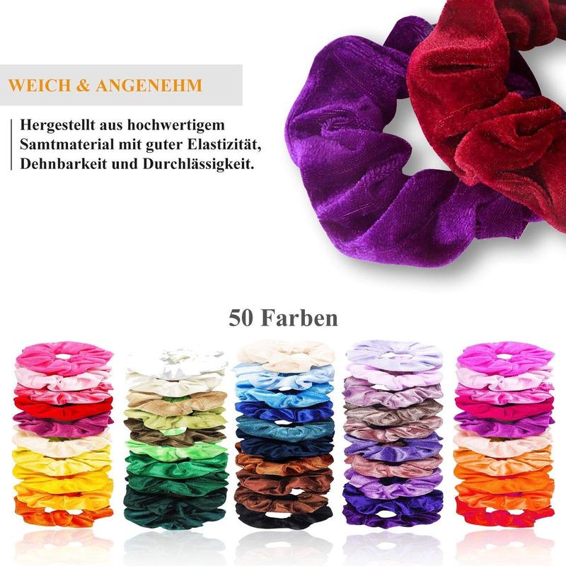 

50 шт. бархатные резинки для волос, эластичные резинки для волос, резинки для волос, резинка для волос с хвостиком для женщин 50pcs