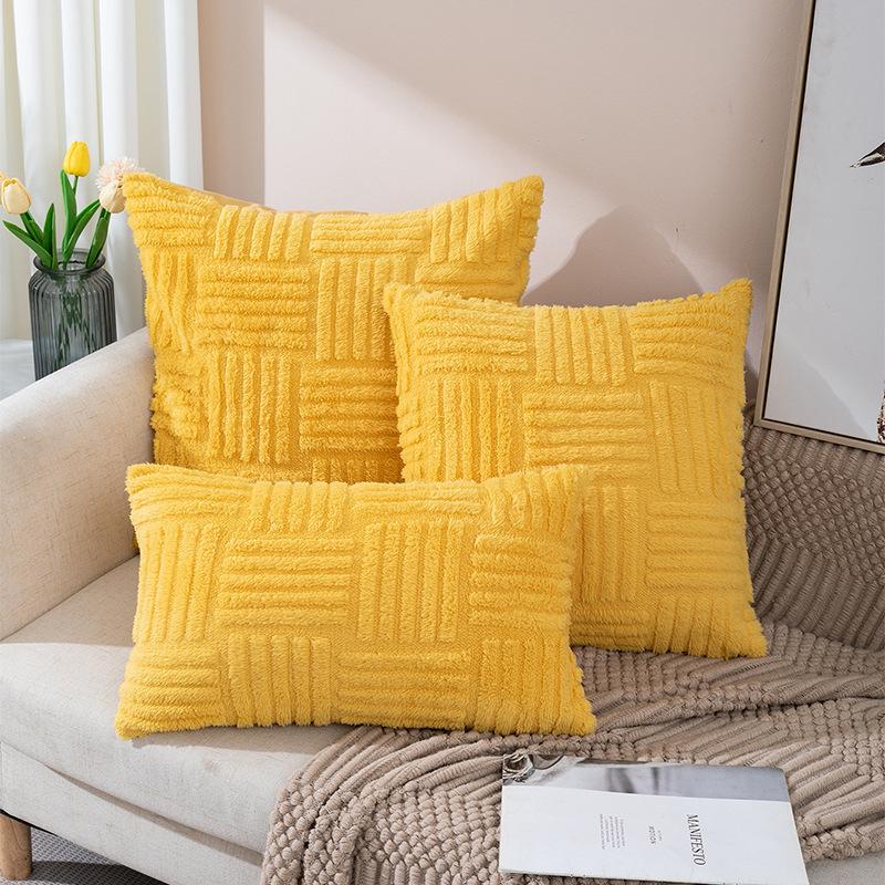 Push Pillowcase Without Core Braided Plush Pillowcase Office Sofa Waist Pillow Bed Head Cushion