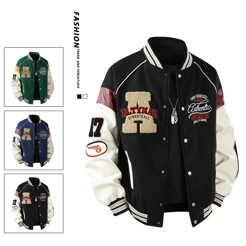 Harajuku Street Baseballjacke Herren Frühling Bestickt Winddicht Motorradjacke Y2K Hip Hop Herren Damen College Jacke