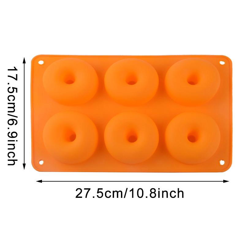 6 Cavity Donut Mold Silicone Non-stick Baking Tray Heat-resistant Reusable Folded Donuts Maker Colorful Soft Dessert Making Tool