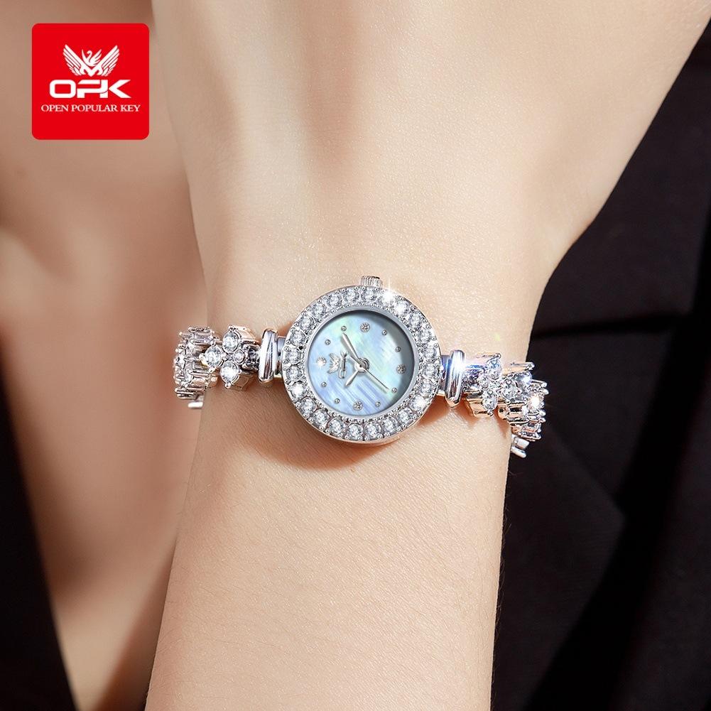 OPK Watch Versatile Women's Watch Niche Light Luxury Diamond Dial Quartz Watch Women