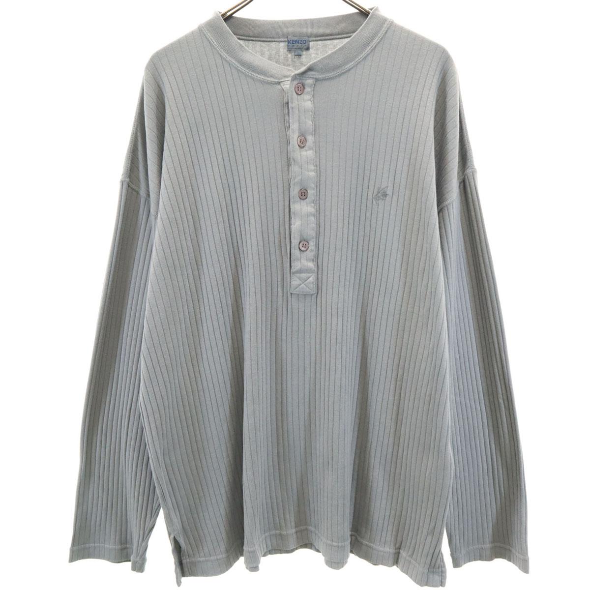 

KENZO 90s Old Made in Japan Long sleeve Henry Neck Cut 3 gray Men s Used