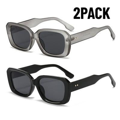 New 2PACK Small Sunglasses Women Men Trendy Vintage Square Sun Glasses UV400 Outdoor Hip Hop Designer Eyewear
