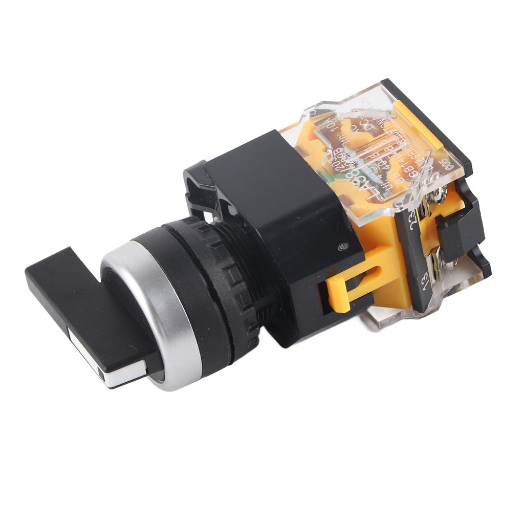 22mm 3 Position Selbstzurückstellender Wahlschalter Drehschalter Langer Griff LA38?20BX33