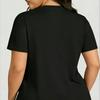 American Vintage Distressed Letter Plus Size Women's T-shirt, Sweet and Cool Hot Girl Oversize Slim-fit Style