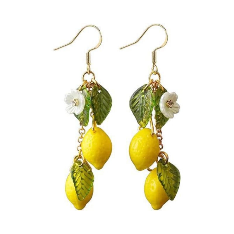 

Серьги Лимон, Серьги из стерлингового серебра 925 пробы для женщин, Имитация Креативные Ручной работы Милые Серьги-подвески Клубника Малина