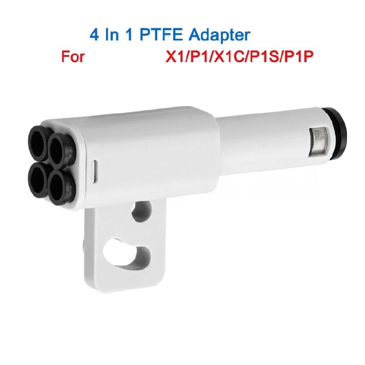 For X1 P1 X1C P1S P1P 4 In 1 PTFE Adapter Pipe Expansion Port Connectors 4 Feeding Module 3D Printer Adapter Accessories