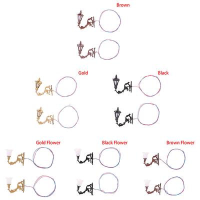 2 Adet 1/12 Dollhouse Duvar Lambası Modeli Bahçe Yard Avize Kum Masa Led Işık