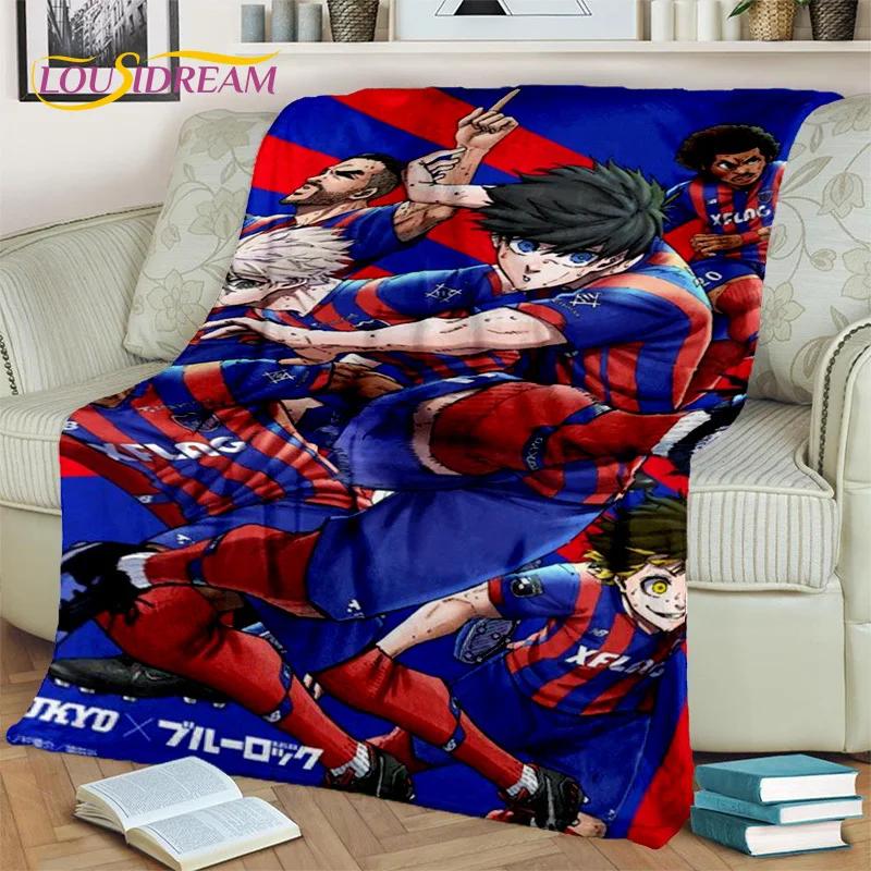 3D Blue Lock Cartoon Football Anime Blanket,Soft Throw Blanket for Home Bedroom Bed Sofa Picnic Travel Office Cover Blanket Kids