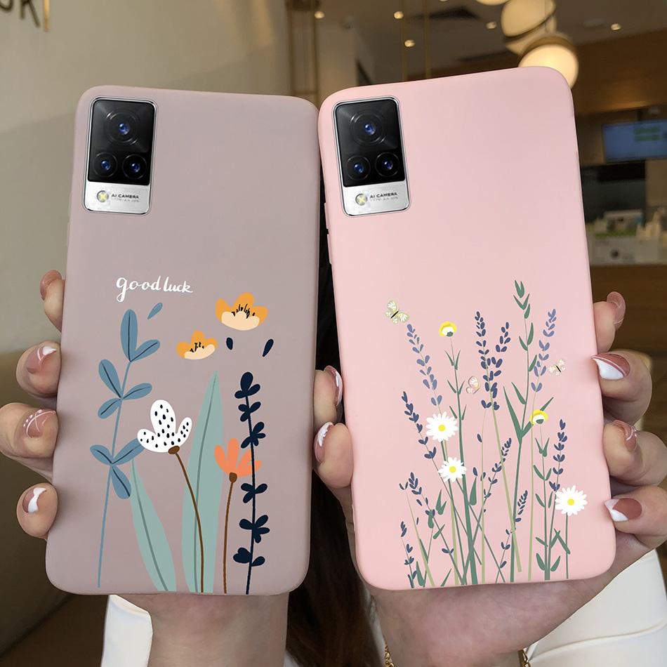 For Vivo V21 Case V2066 V2050 Soft Silicone Cute Painted Cover For Vivo V21E V 21 4g 5g Phone Cases Shockproof Bumper Slim Funda
