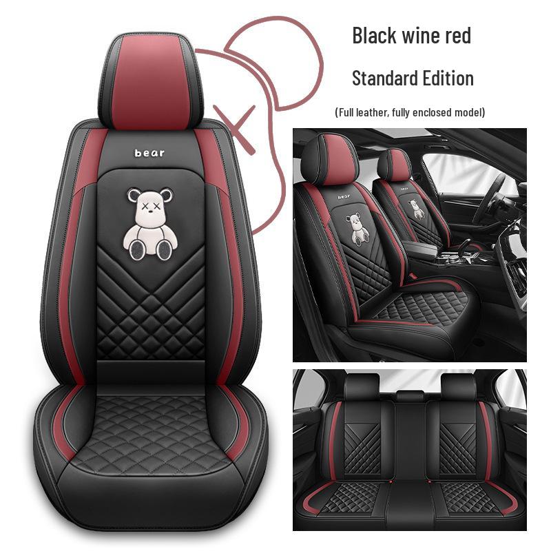 Universal Full Coverage Leather Car Seat Cover - Breathable, All-Season Cushion