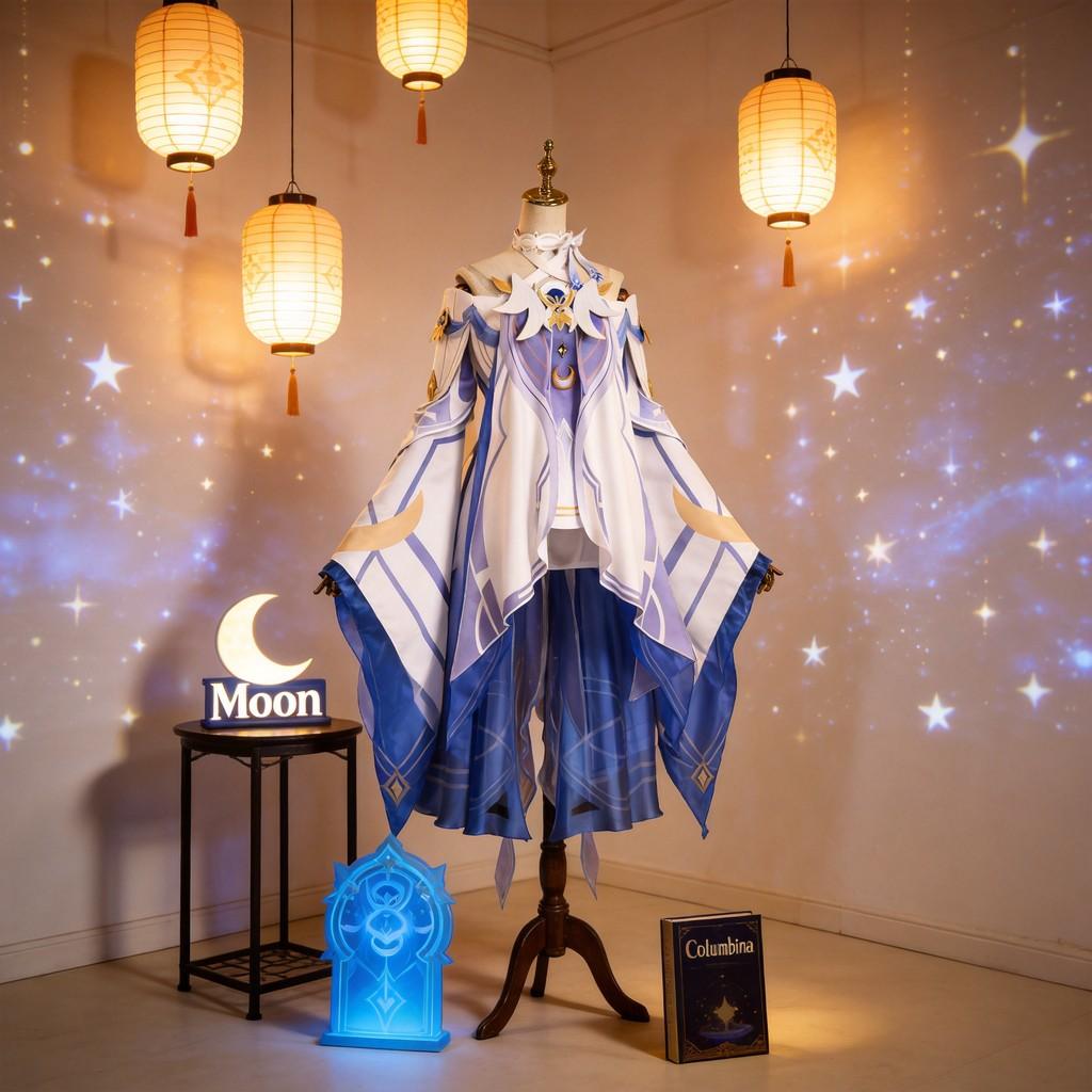 Genshin Impact Columbina Hyposelenia Cosplay Costume For Anime Role Play