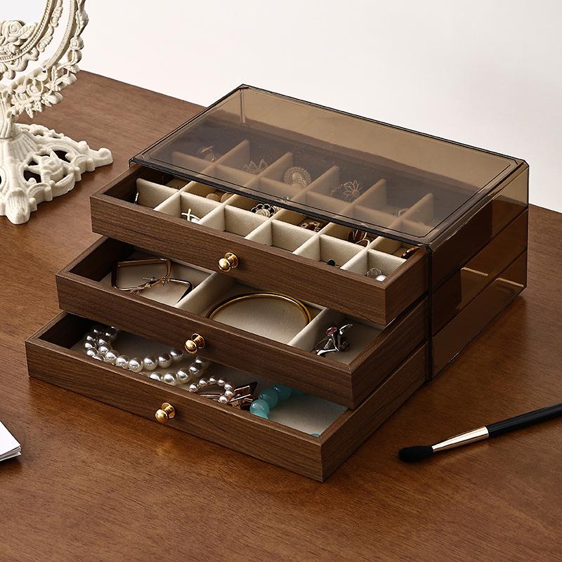 Dustproof Multi-layer Jewelry Box with Drawer for Bracelets, Necklaces, Rings, and Earrings - Large Capacity Storage for Accessories