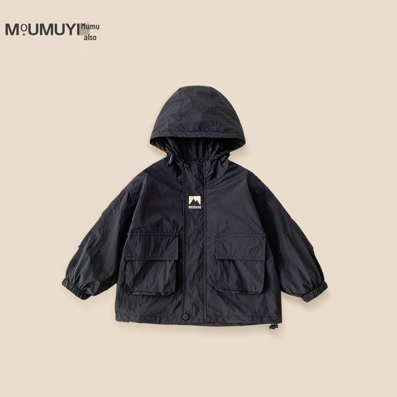 

Детская водонепроницаемая ветровка с капюшоном в корейском стиле 2025: Крутой, красивый весенний топ для мальчиков 110 cm