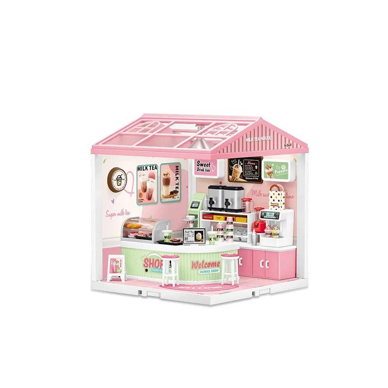 Fai da te Artigianato per Bambini Casa delle Bambole Illuminazione Blocchi da Costruzione Assemblaggio Scena Miniature Giocattoli Casa delle Bambole per Bambini Regali Decorazioni per la Casa