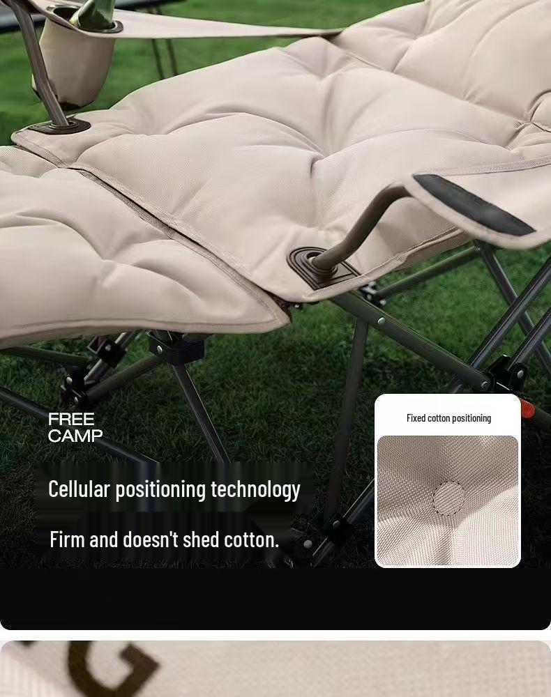 Adjustable Cotton-Padded Folding Recliner Chair with Leg Rest