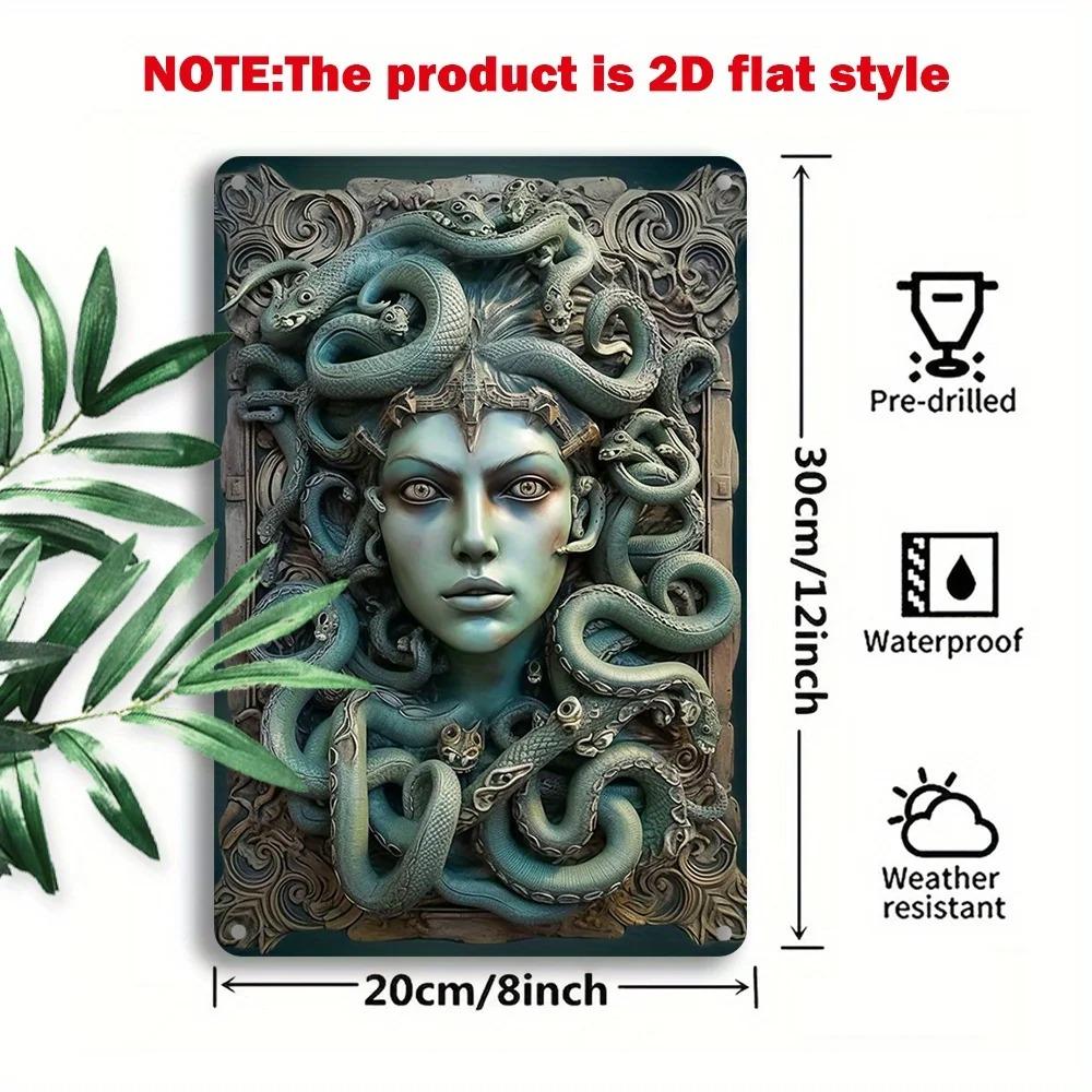 GothicDemonGiftSign Metallschild - Gothic-Dämonen-Thema, 2D-Display, Hohe Biegefestigkeit, Vintage Heim-/Fitnessstudio-/Laden-Dekor, Einzigartiges Geschenk