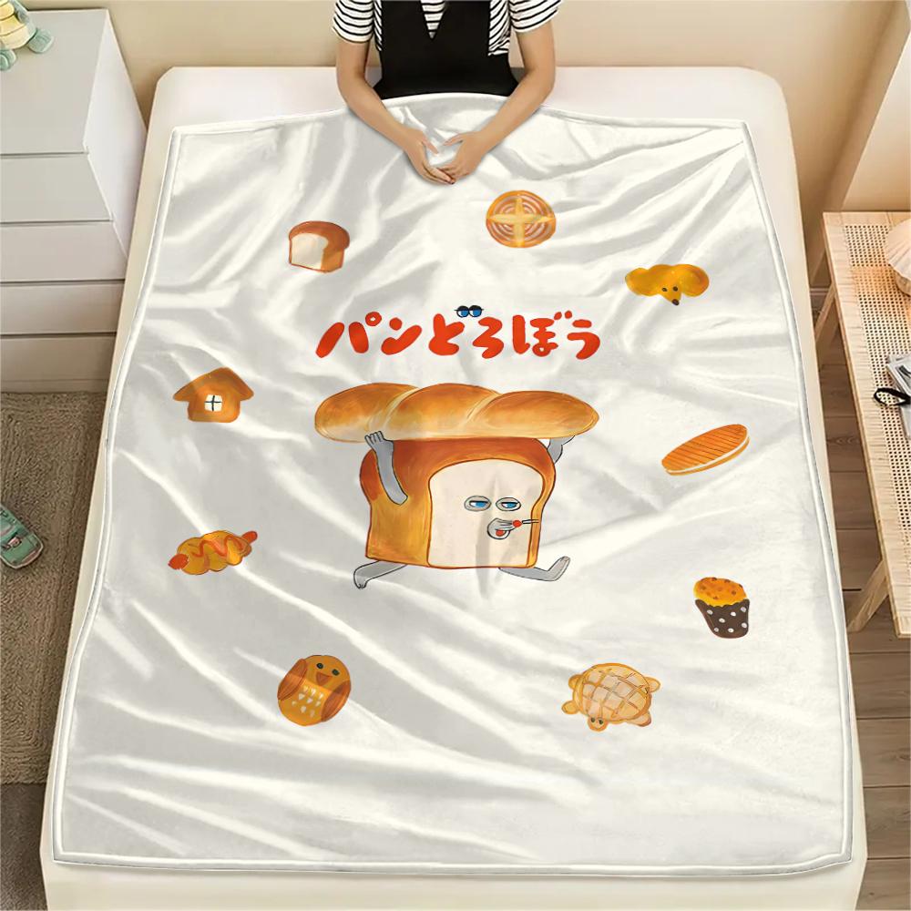 1PC Bread Thief Print Flannel Blanket, High quality All Seasons, Home Decor, Warmth and Comfort, Perfect for Christmas Gifts