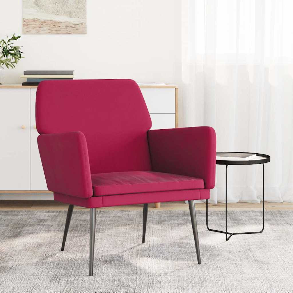 Armchair Burgundy 62 X 79 X 79 Cm Velvet