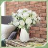 White Peony Artificial Flowers Fake Silk Bouquet For Wedding Decoration Table Home Room Decoration DIY Bridal Flower Arrangement