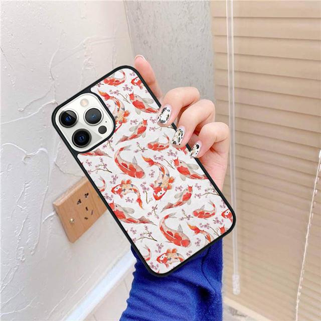 Koi Carp Fish Phone Case Cover For iPhone 17 Air 15 16 14 13 12 Pro Max 11 Pro Max Plus Coque Shell
