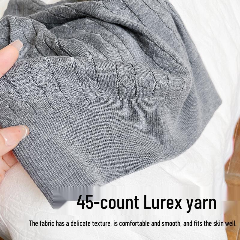 Damen Ärmelloses Neckholder Tanktop aus Weicher Maulbeerseide - Slim Fit Französischer Zopfstrick