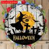 2d Flat 20*20cm, Halloween Popular Home Decoration, Halloween Witch Circular Wooden Logo Creative Decorative Board, for Home, Club, Bar Decor.