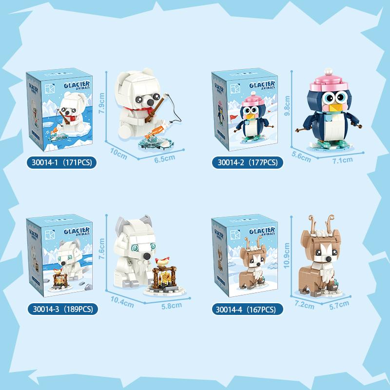 New Cartoon Animals Small Particle Building Blocks Models Toys Ocean&Birds Mini Bricks Toys Kids Gifts Blind Box Christmas