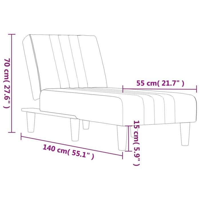 VidaXL Chaise longue noir velours 352829