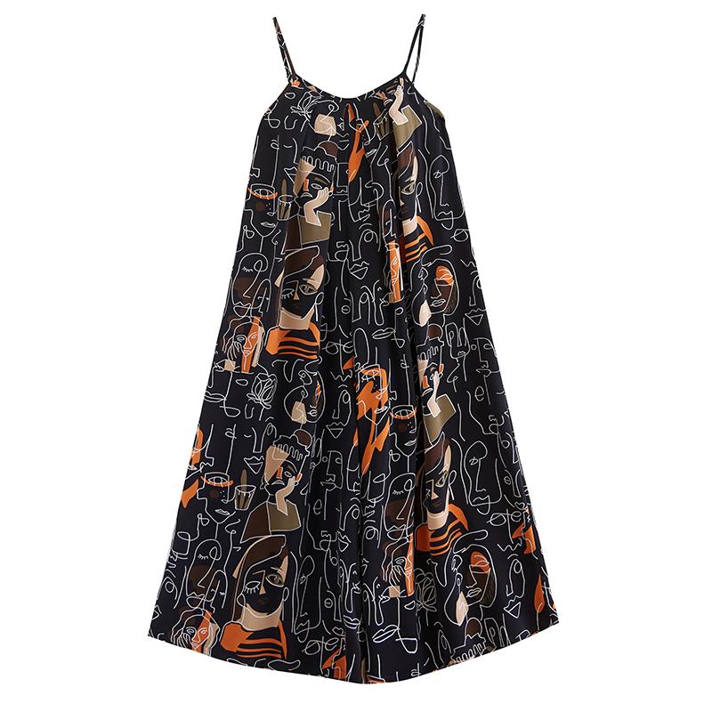 

XITAO свободные модные женские комбинезоны с широкими штанинами и принтом HQQ0178 One Size чёрный