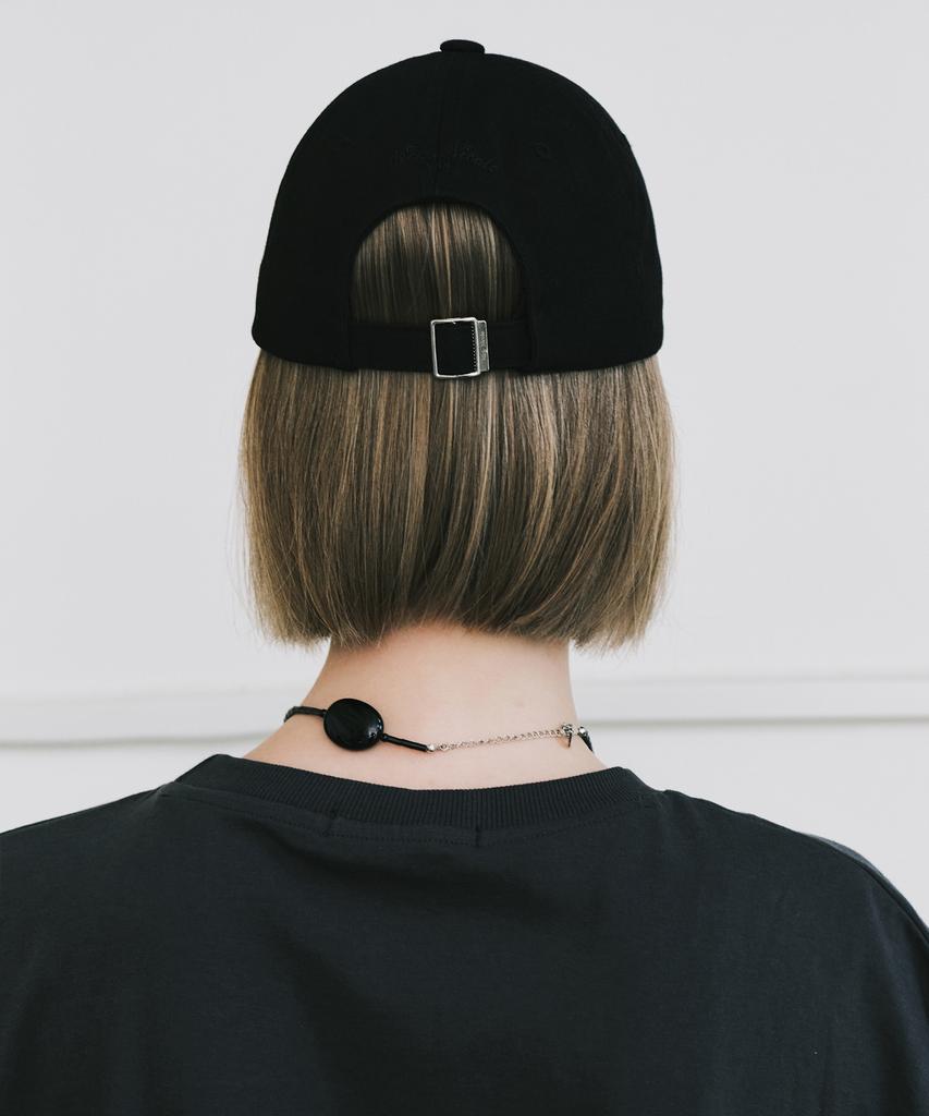 Nigaennikol Nicole Lettering Ball Cap_Deep Black