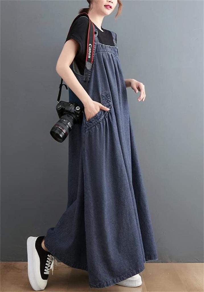 Salopette ample Body Maternité Pull Long Oversize Denim [Mouhokyo] Jupe, Couvrant, Combinaison-jupe, Jupe, Robe, Femme (Couleur photo, XL, XL)