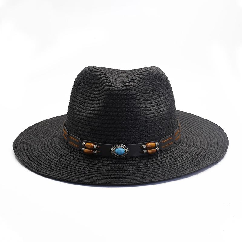 Fashion straw hat men's and women's new spring and summer outdoor travel seaside sunscreen shade beach hat