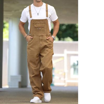 Salopette en Denim Homme Quatre Saisons Type Lâche Quotidien Décontracté Style Tendance Street Workwear Pantalon à Bretelles