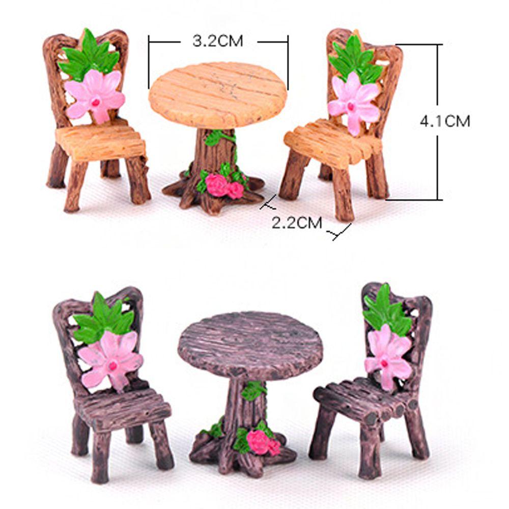 Dollhouse Accessories Mini Miniature Micro Landscape Garden Furniture Ornament Table and Chairs
