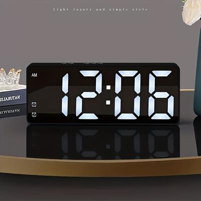 Reloj despertador digital LED de moda con control por voz y pantalla de temperatura - Funciona con pilas, un imprescindible para estudiantes