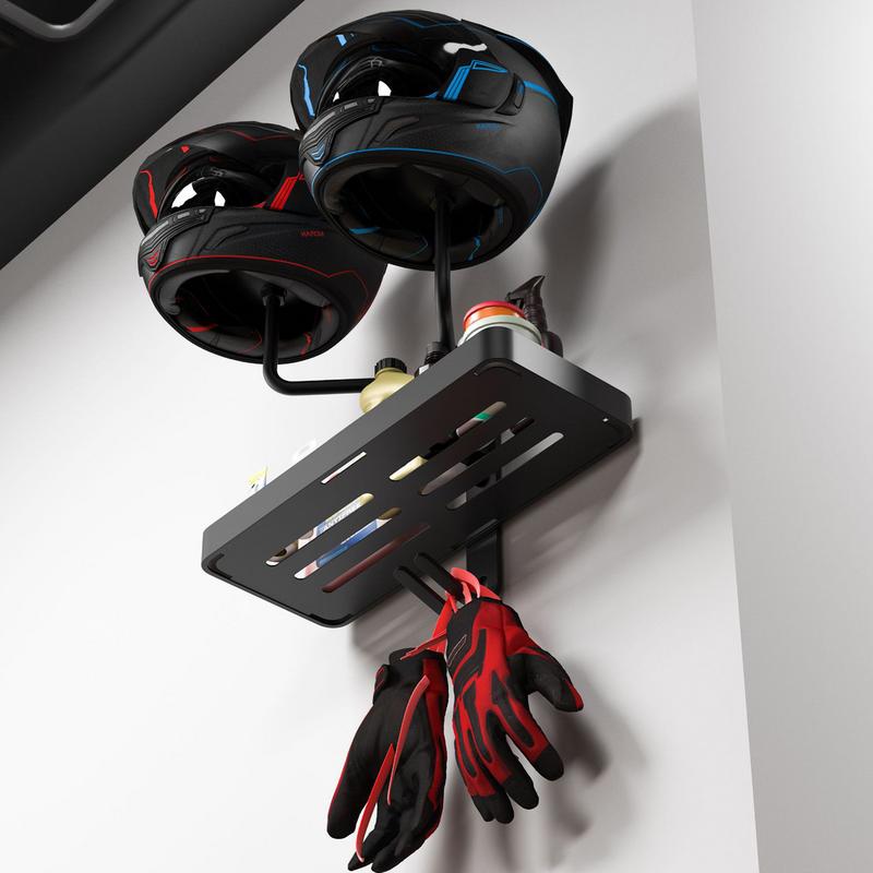 Motorcycle Helmet Rack Wall Mount Scooter Safety Hat Holder For Gloves Backpacks Helmet Storage Rack Motorcycle Accessories