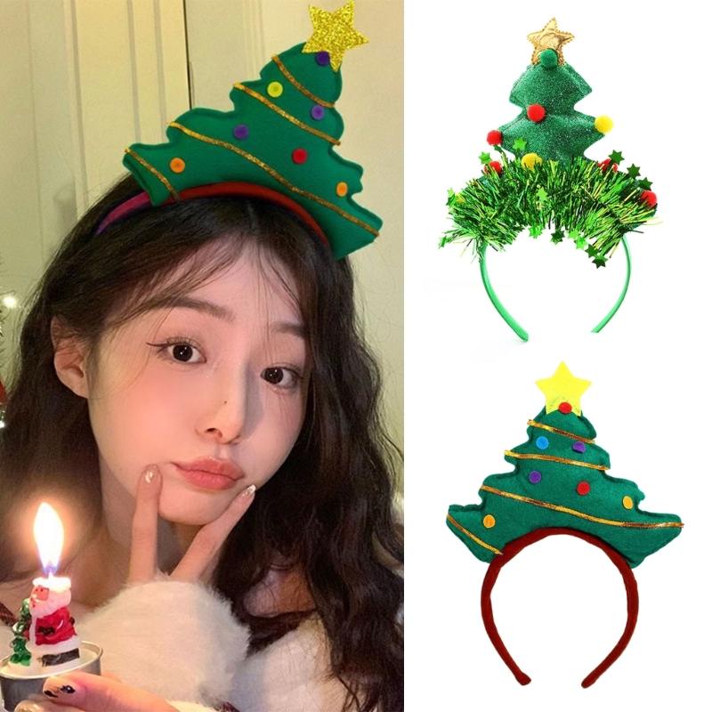 Adjustable Fabric Christmas Tree Hair Accessory Party Headbands For Adults Children Seasonal Celebrations And Photos